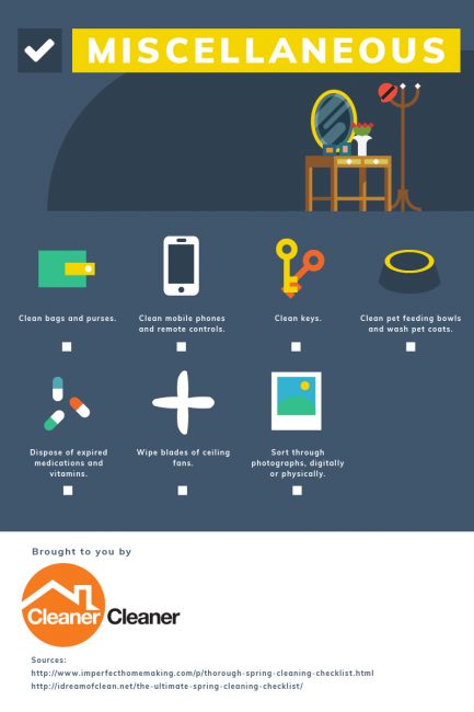 Miscellaneous Spring Cleaning Checklist by Cleaner Cleaner